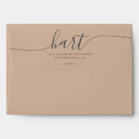 Toasted Almond with Black Script Return Address