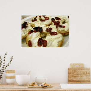 Toasted bagel with goat cheese poster