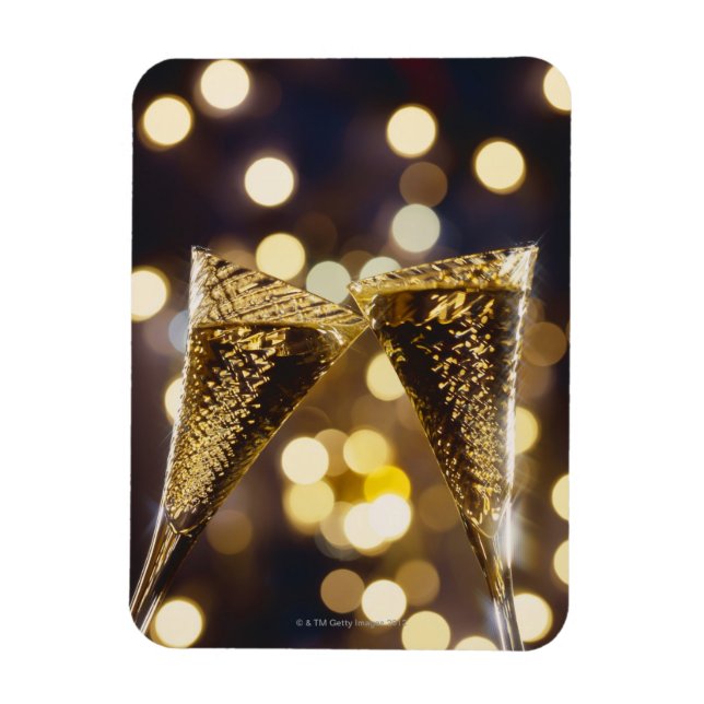 Toasted champagne flute, close-up magnet (Vertical)