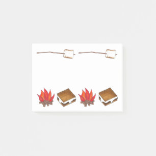 Toasted Marshmallow Camp Campfire S'mores Post Its Post-it Notes