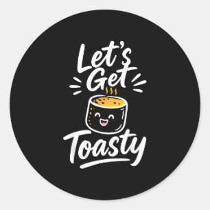 Toasted marshmallow campfire classic round sticker