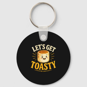 Toasted marshmallow campfire key ring