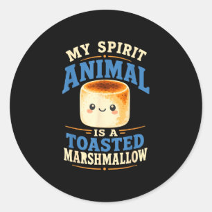 Toasted marshmallow campfire s'mores classic round sticker
