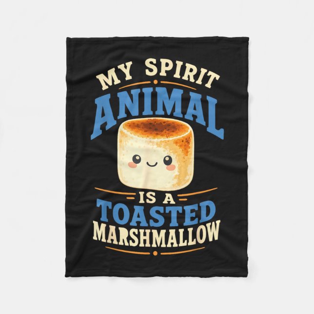 Toasted marshmallow campfire s'mores  fleece blanket (Front)