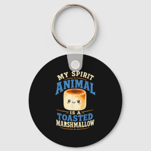 Toasted marshmallow campfire s'mores key ring