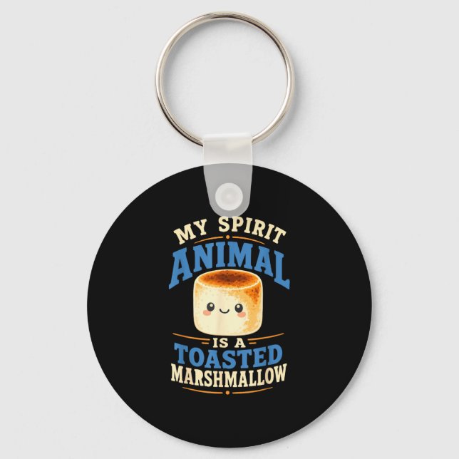 Toasted marshmallow campfire s'mores  key ring (Front)