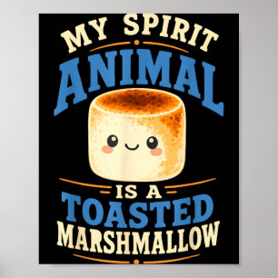 Toasted marshmallow campfire s'mores poster
