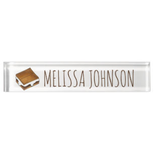 Toasted Marshmallow Campfire S'mores Summer Camp Nameplate