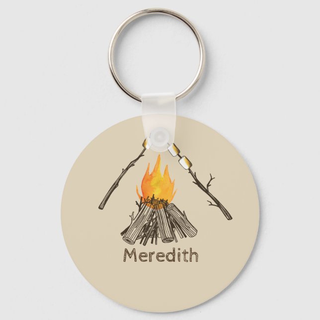 Toasted Marshmallows Campfire Keychain (Front)