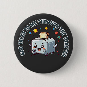 Toasted Wisdom Retro Quirky Design  6 Cm Round Badge