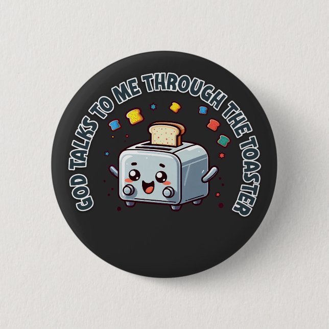 Toasted Wisdom Retro Quirky Design  6 Cm Round Badge (Front)