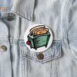 Toaster Button<br><div class="desc">The humble toaster is something we all have in our kitchens. There is many different types of toasters and this design is a cool one of a two slice toaster with two slices of toast popping out of it. This toaster looks great on this button. Perfect for yourself or as...</div>