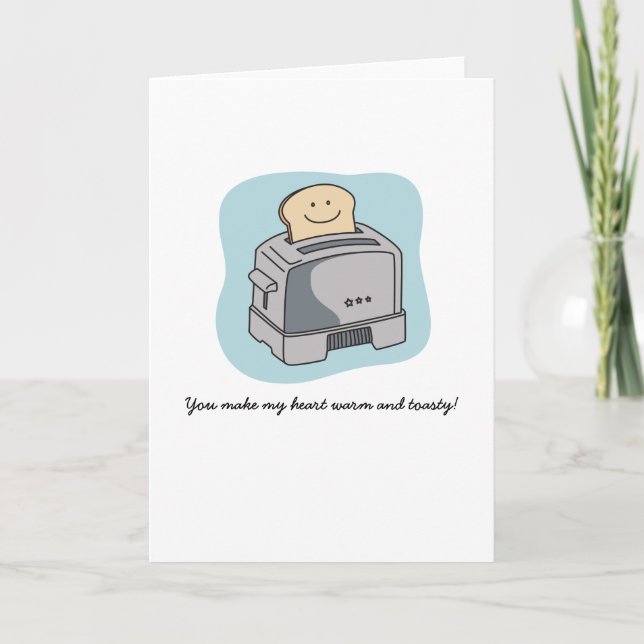 Toaster Love Greeting Card - Blue (Front)
