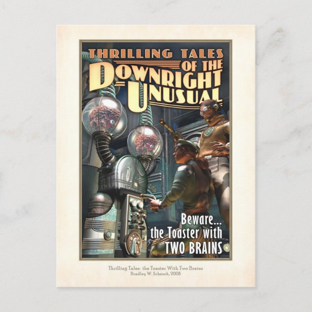 Toaster with TWO BRAINS Postcard (Front)