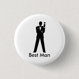 Toasting Gentleman 3 Cm Round Badge