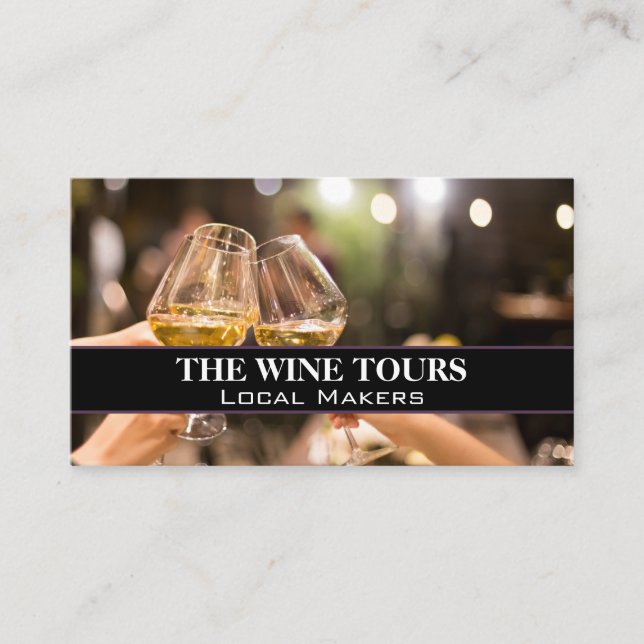 Toasting Glasses of Wine Business Card (Front)