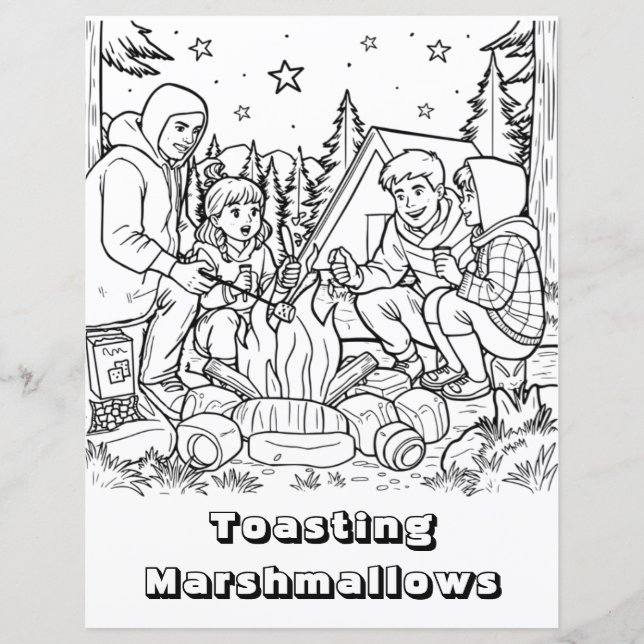 Toasting Marshmallows | Colouring Page (Front)