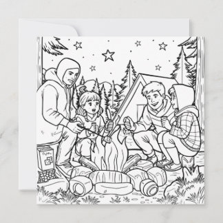 Toasting Marshmallows | Colouring Page