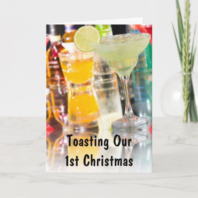 TOASTING "OUR 1st CHRISTMAS TOGETHER" Holiday Card (Front)