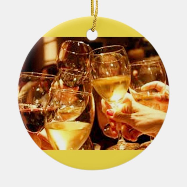 **TOASTING THE HOLIDAY SEASON** ADULT CERAMIC TREE DECORATION (Front)