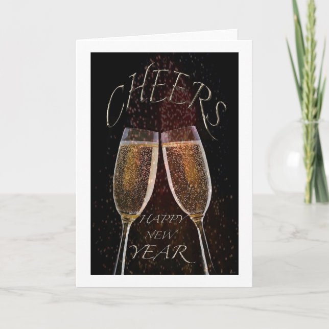 TOASTING THE "NEW YEAR" HOLIDAY CARD (Front)