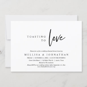 Toasting To Love, Wedding Rehearsal Dinner Invitation