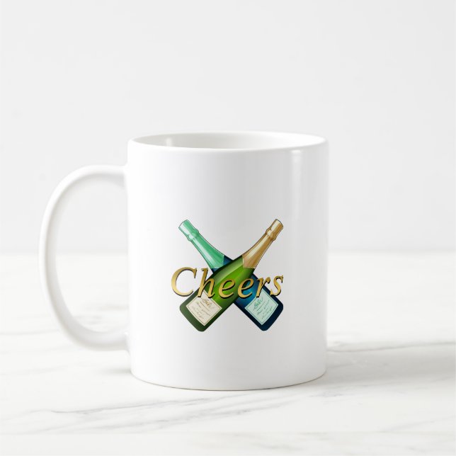 Toasting with a bottle coffee mug (Left)