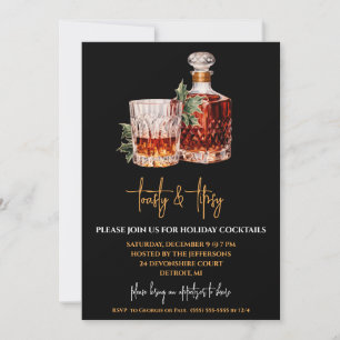 Toasty & Tipsy, Scotch, Holiday Cocktail Party Invitation