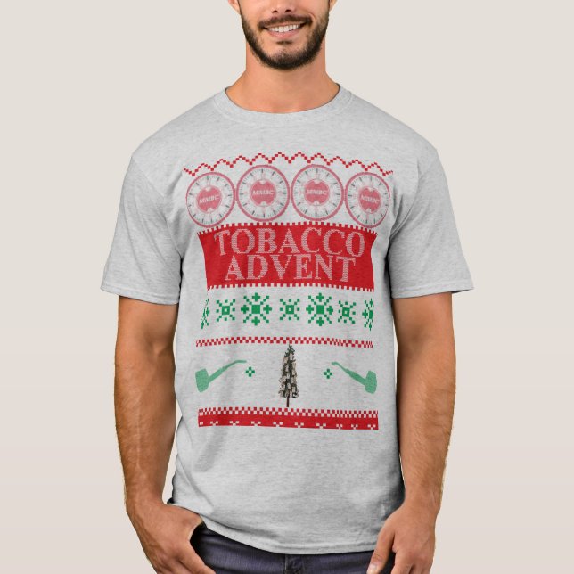 Tobacco Advent Ugly Christmas T-Shirt (Front)