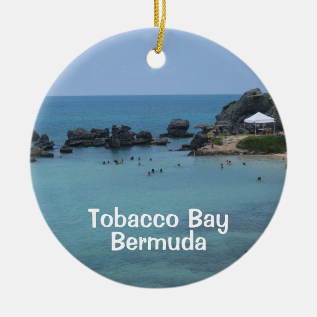 Tobacco Bay, Bermuda Ceramic Tree Decoration (Front)