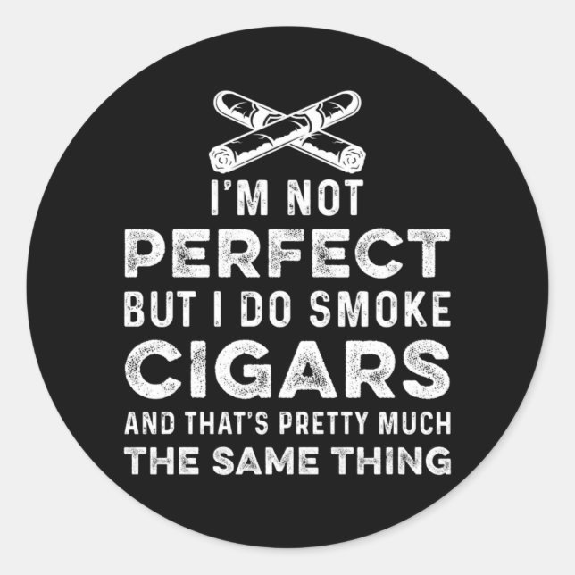 Tobacco Cigar Smoker Humidor Cutter Cigars Lover G Classic Round Sticker (Front)