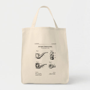 tobacco pipe blueprint tote bag