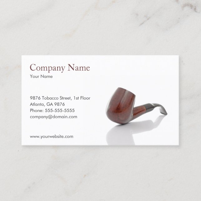 Tobacco Pipe Business Card Template (Front)
