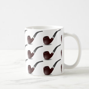 Tobacco pipe for smokers. White background. Coffee Mug