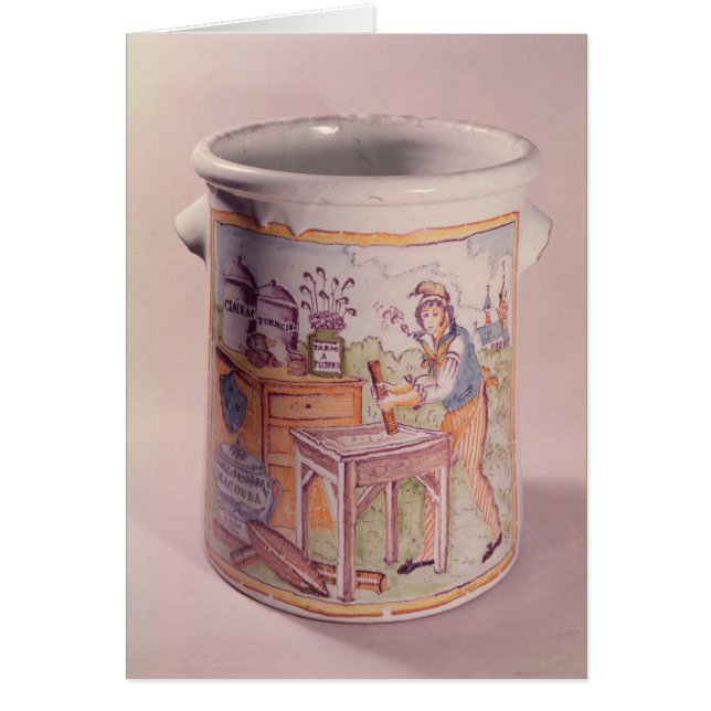 Tobacco pot depicting a tobacconist (Front)
