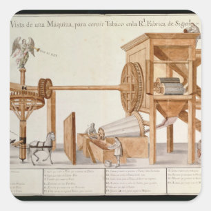Tobacco Sieving Machine from the Royal Tobacco Square Sticker