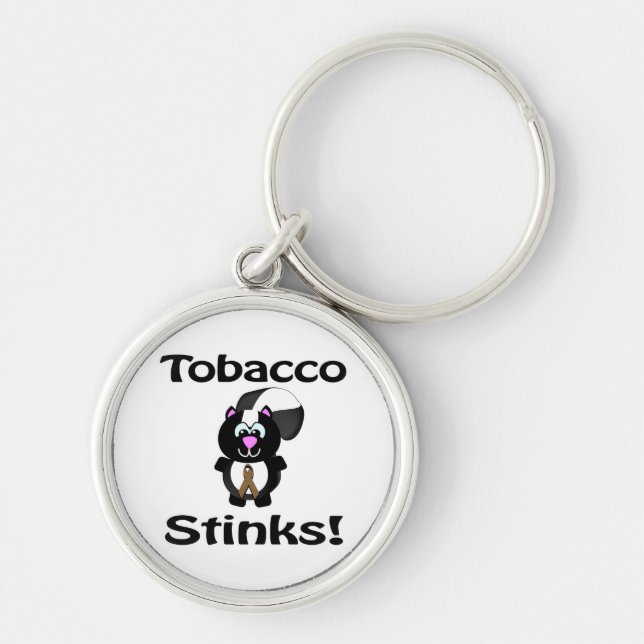 Tobacco Stinks Skunk Awareness Design Key Ring (Front)
