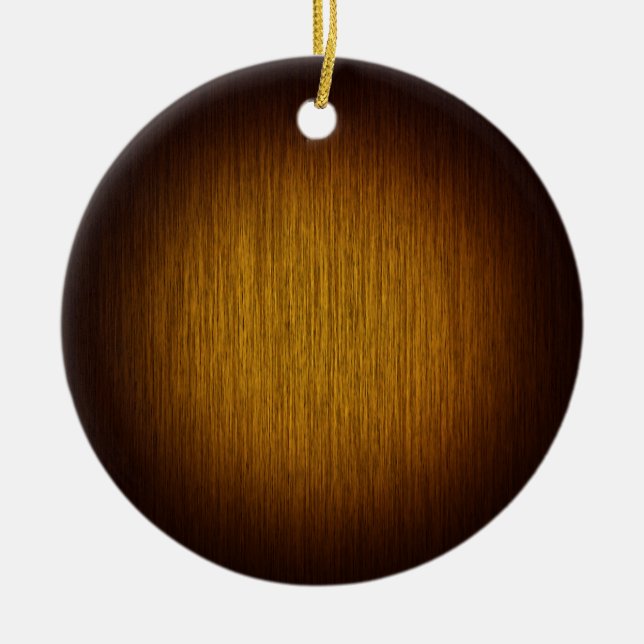 Tobacco Sunburst Grainy Wood Background Ceramic Tree Decoration (Front)