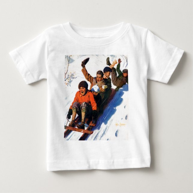 Tobagganing Baby T-Shirt (Front)