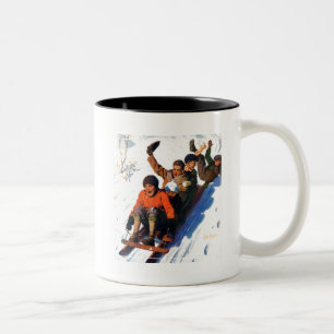 Tobagganing Two-Tone Coffee Mug