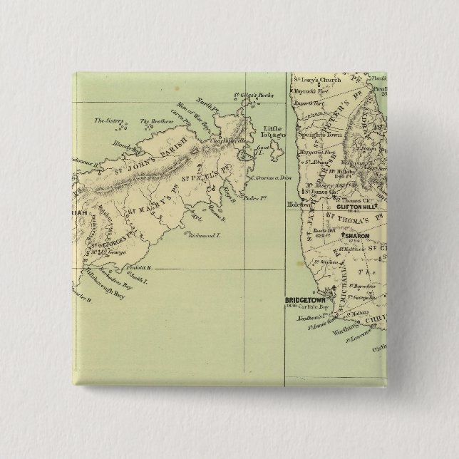 Tobago Barbados 15 Cm Square Badge (Front)