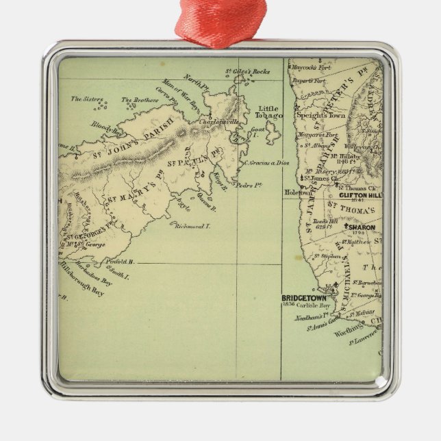 Tobago Barbados Metal Tree Decoration (Front)