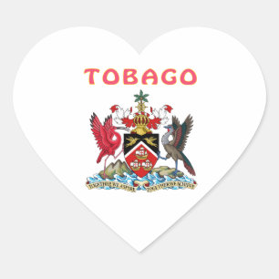 Tobago Coat Of Arms Heart Sticker