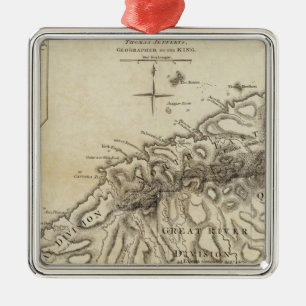 Tobago from actual surveys and observations metal tree decoration