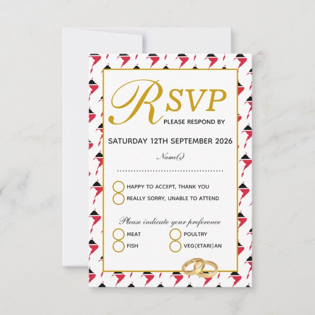 TOBAGO TRINIDAD Wedding RSVP Response Card (Front)