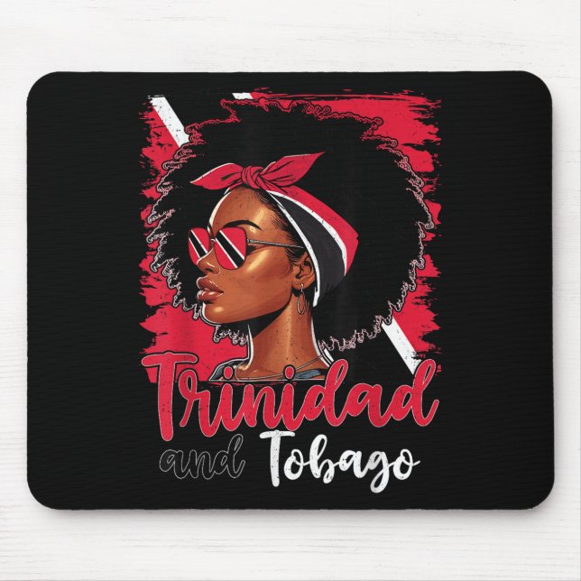 Tobagonian Girl Trinidad Flag Proud Trini Women T- Mouse Mat (Front)