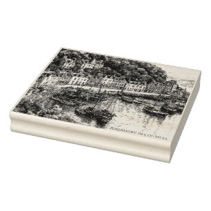 Tobermory, Isle of Mull, Scotland, Vintage Sketch Rubber Stamp