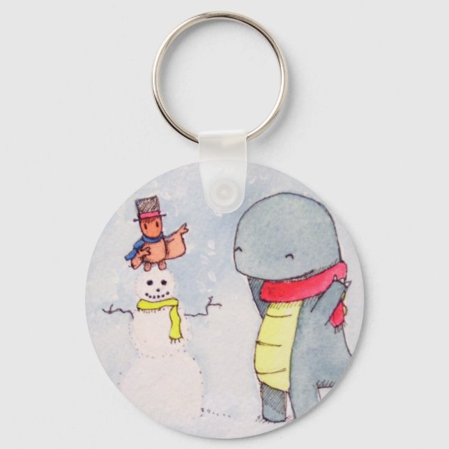 Tobey and Max Snowman Key Ring (Front)
