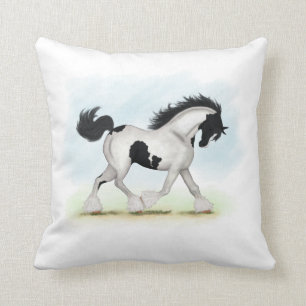 Tobiano Gypsy Vanner Horse Cushion