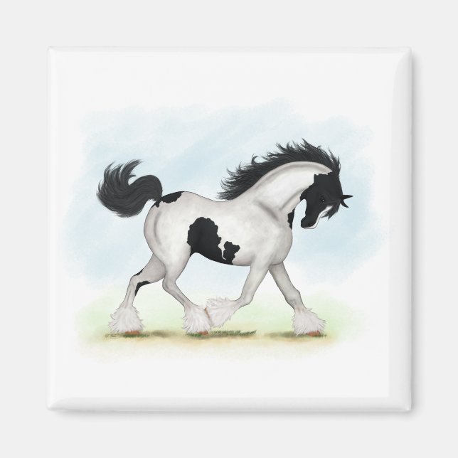 Tobiano Gypsy Vanner Horse Magnet (Front)